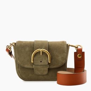 J Crew Suede Crossbody Buckle Bag